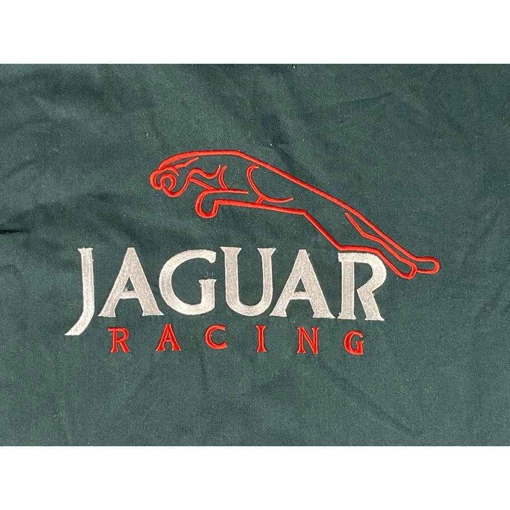 Y2K JAGUAR RACING Short Sleeve Green button-up Shirt Embroidered Logo Sz 2XL - Picture 4 of 9